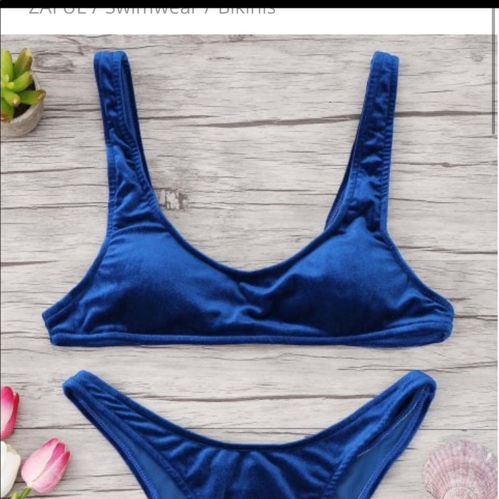 Blue velvet bikini